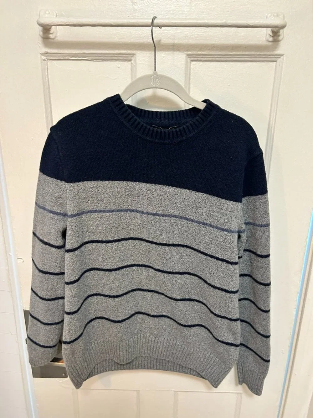Blue and Grey Striped Banana Republic Sweater